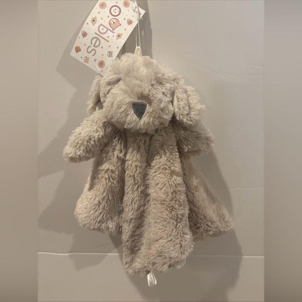 Oobles Puppy Dog Plush Lovey Security Blankie Blanket Rattle NEW